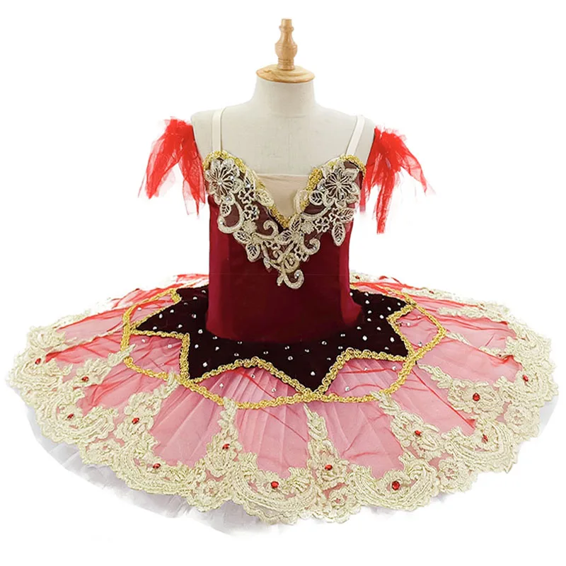 2022 Gold Ballet Tutu Skirt Swan Lake Ballet Dress Children's Performance Costume Kids Belly Dance Clothing Stage Professional