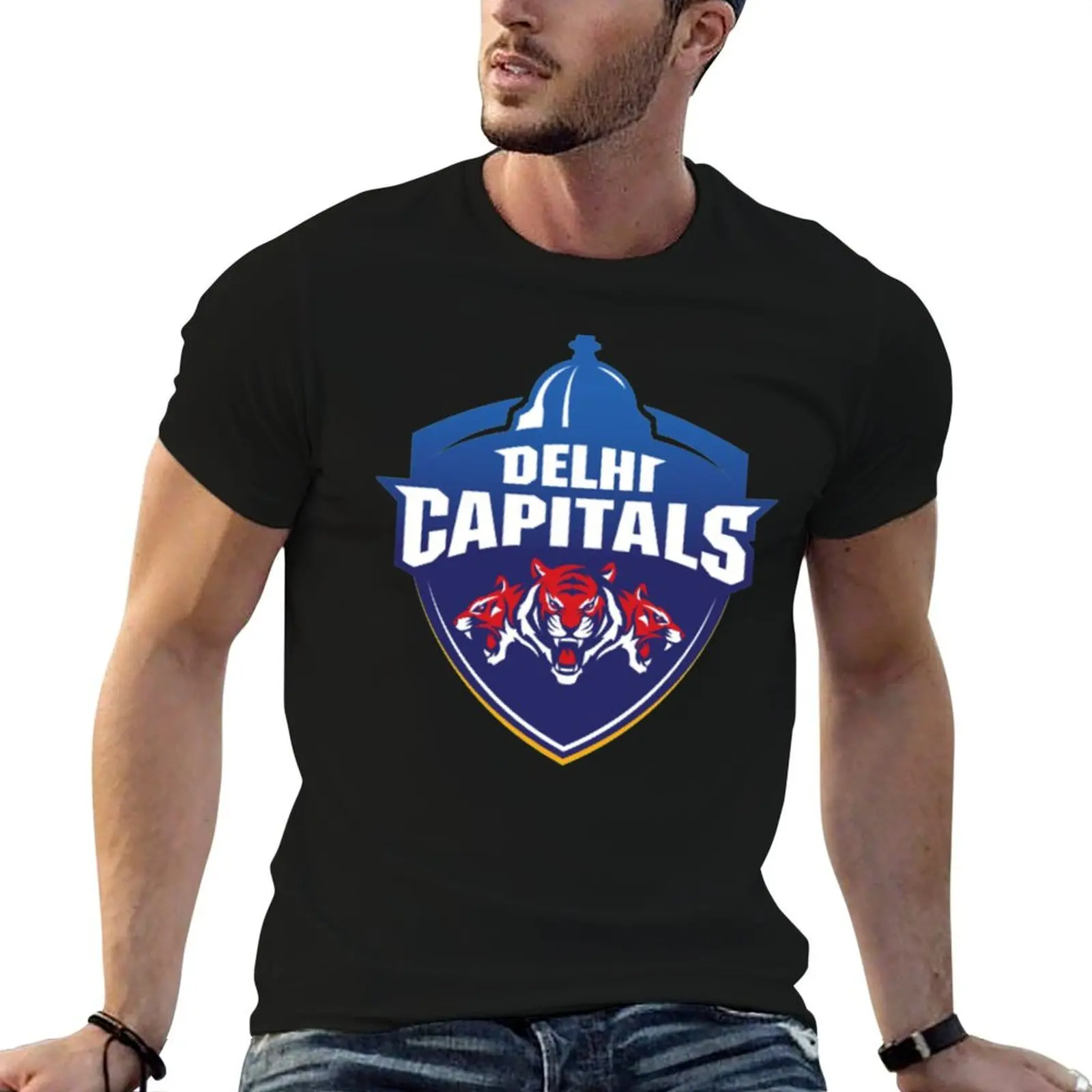 Camiseta Delhi Capitals, camiseta de algodón de diseño para hombre, camisetas 100% para hombre, paquete de camisetas de algodón