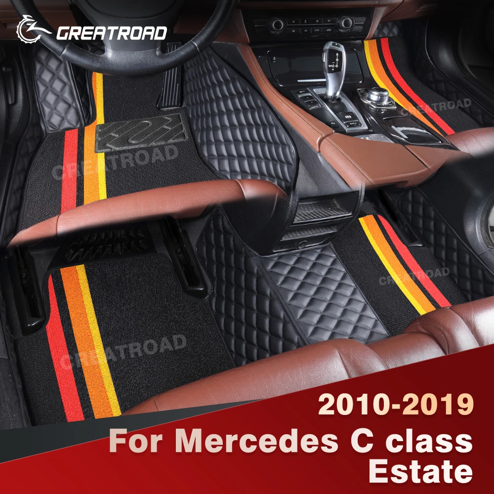 

Для Mercedes C class Estate S204 S205 2010-2019 двухслойные автомобильные коврики на заказ, автомобильный ковер, аксессуары для интерьера