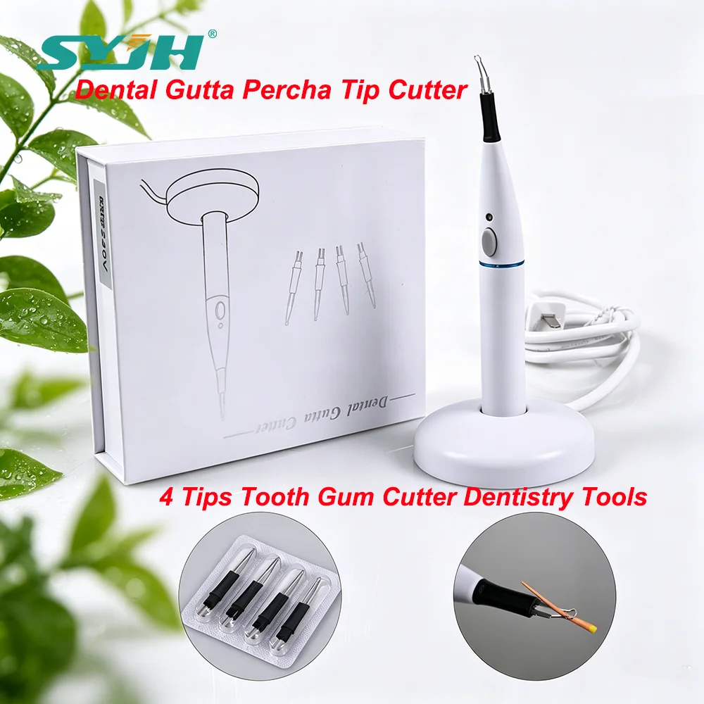 SYJH Dental Gutta Percha Cutter Wireless Charging Socket Heating System 4 Tips Dentistry Teeth Whitening Oral Hygiene Equipment