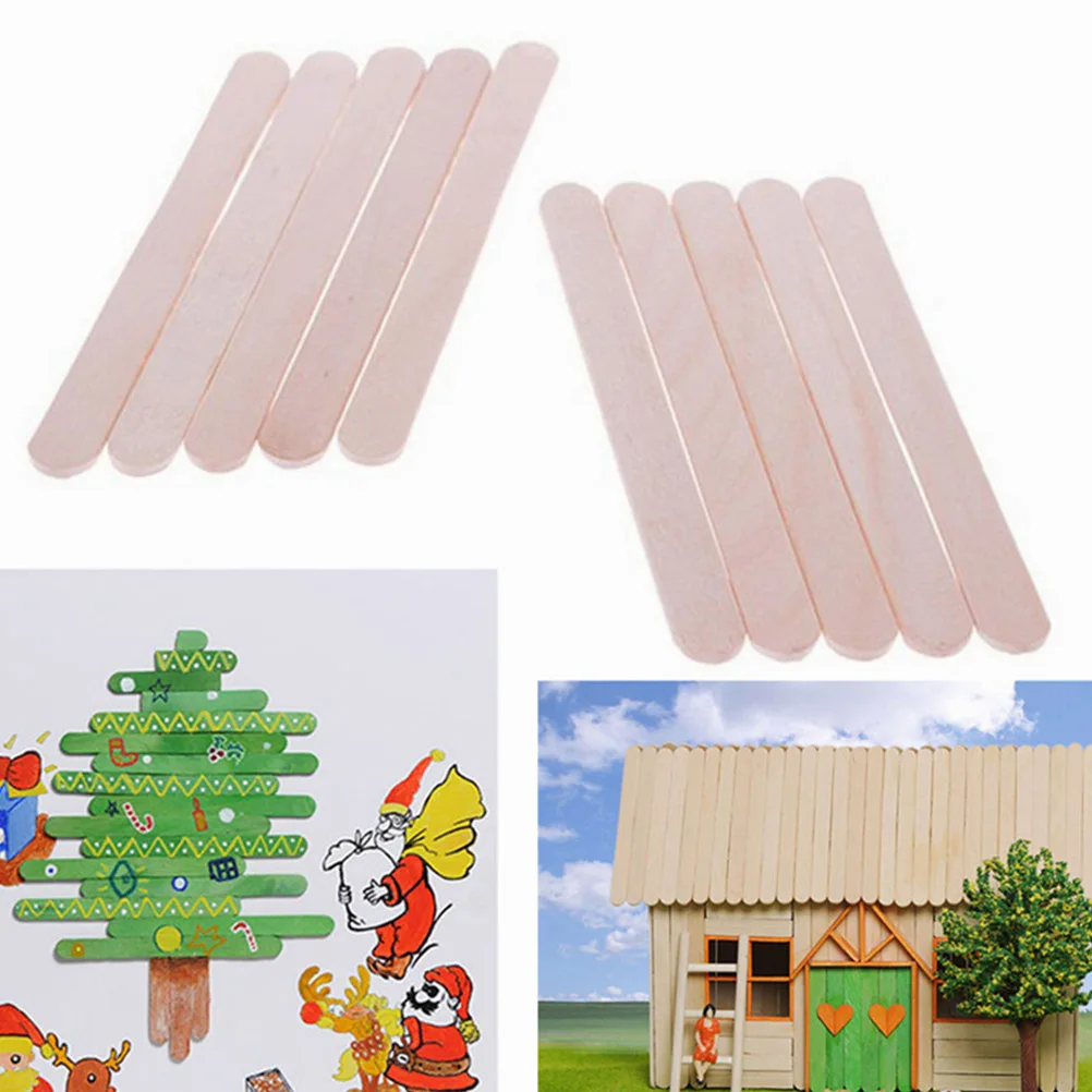 400 Pcs Wood Craft Sticks DIY Giant Ice Cream Colorful Reusable Smooth Classroom Projects Party Crafts Camp Activities