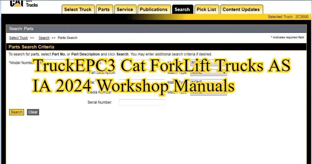 

Грузовики с вилочным подъемом TruckEPC3 Cat ASIA 2024, руководства по мастерской