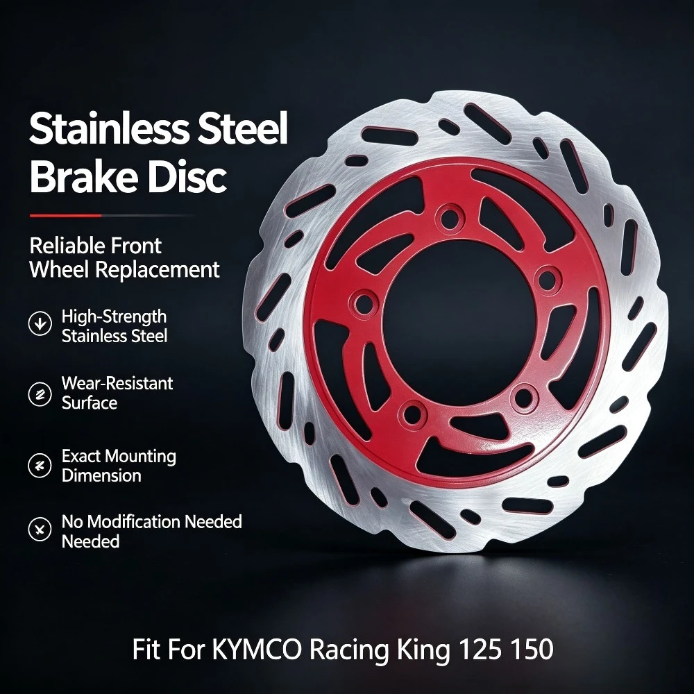 Front Brake Disc Compatible with Kymco Racing King 125 150 CK125T‑3N CK150T‑15 Scooter Aftermarket Brake Rotor