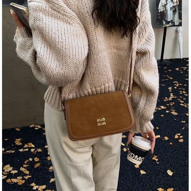 

Diaper Bag Textured Original Retro Square Satchels Leather Crossbody Handbag Women Casual Simple Unique Leisure