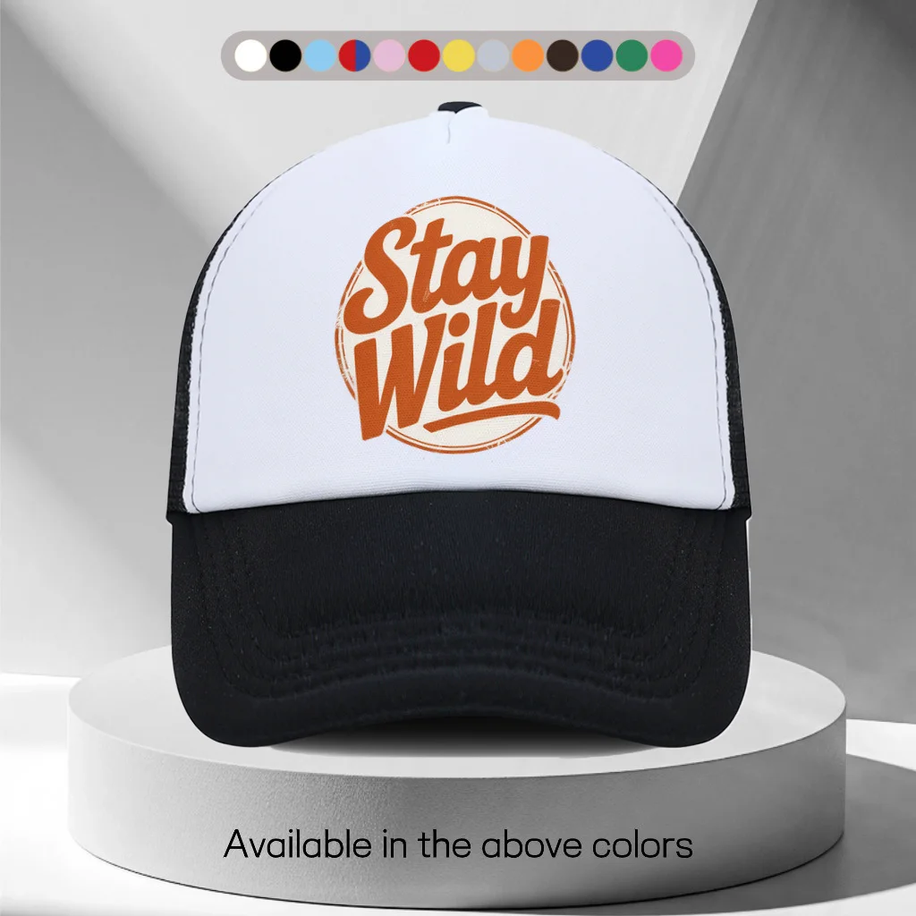 

Кепка-тракер с графическим принтом Stay Wild, дышащая бейсбольная кепка с сеткой, повседневная регулируемая кепка унисекс для мужчин и женщин