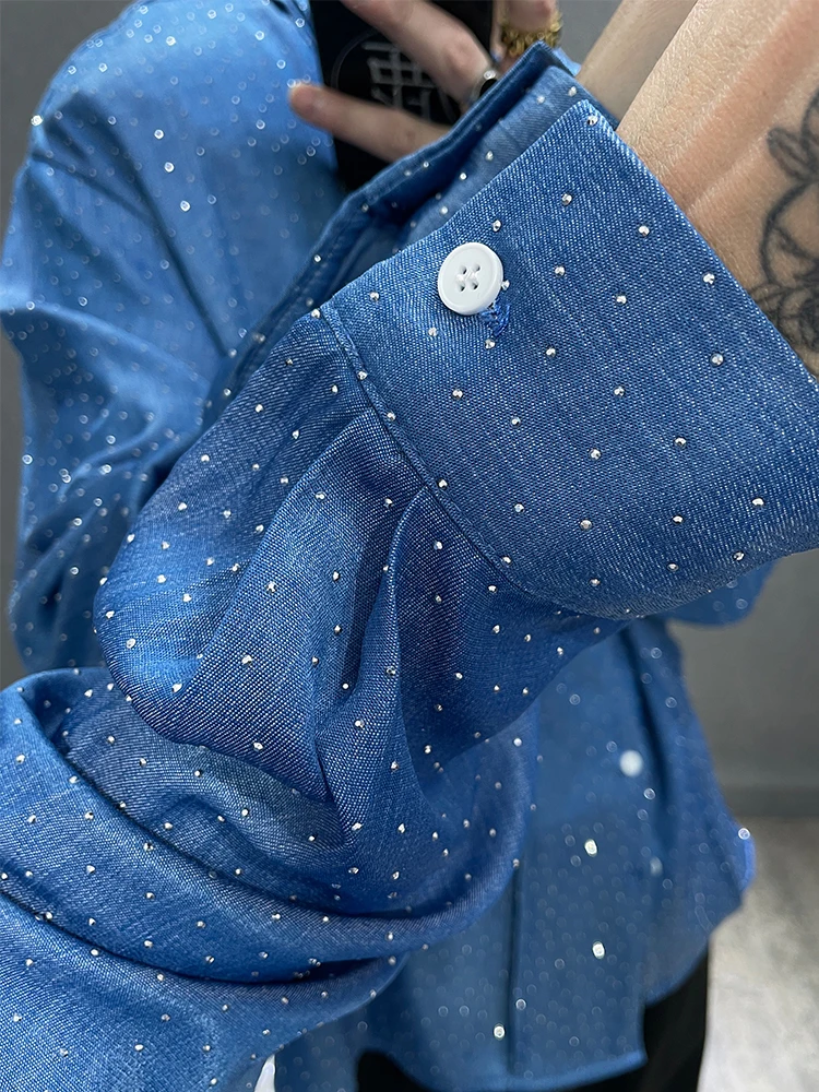 Stylish Starry Sky Hot Diamond Long-sleeve Shirts Men's 2025 Spring Autumn New Loose Comfort Trendy Tops Fashion Handsome Shirts