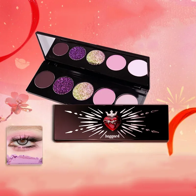Smoky Eyeshadow Palette 5 Color Chameleon Eye Shadow Contour Palette Long-Lasting Pigmented Professional Makeup Pressed Glitter