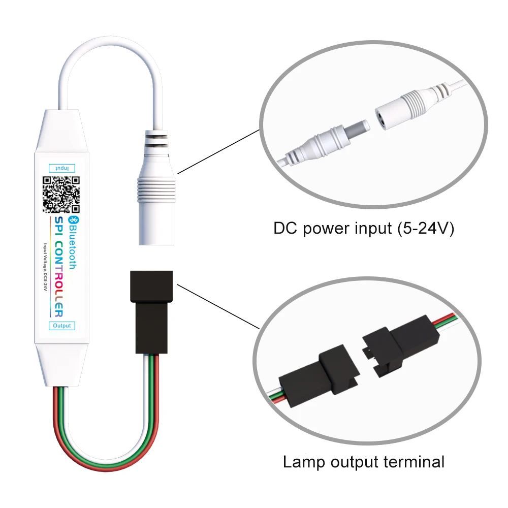 LED Tape Bluetooth USB LED Strip Light 5050 SMD DC5-24V USB RGB Lights Smart Life App Controlled SPl mini controller