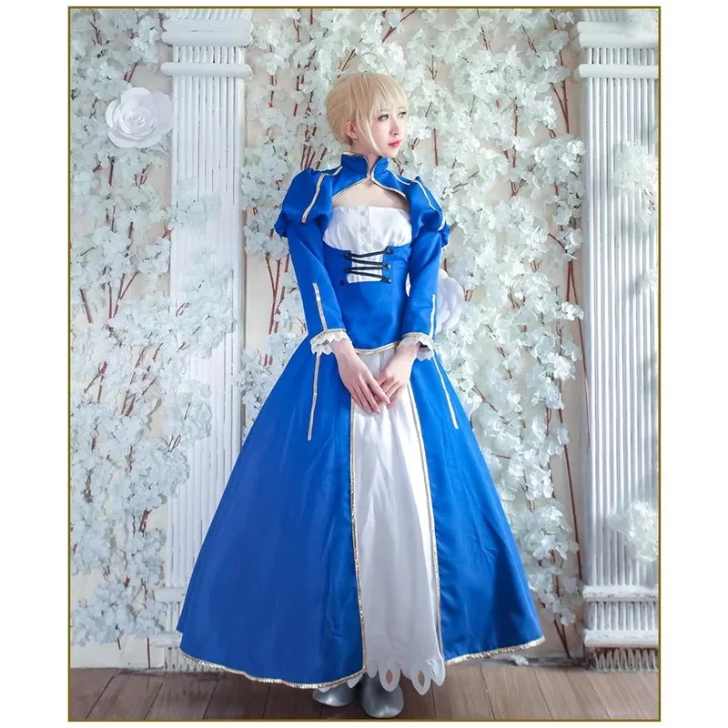 SN55SBluuCosplay أنيمي FGO Altria Pendragon Sabre أزياء تنكرية فستان موحد للهالوين مصنوع حسب الطلب $5Q@1