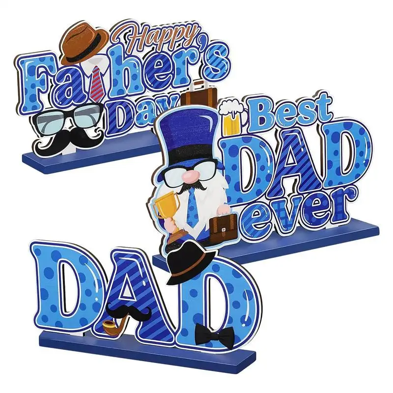 

Fathers Day Table Decorations 3 Pieces Wood Father's Day Decorations Decorative Signs & Plaques For Birthday Family Friends