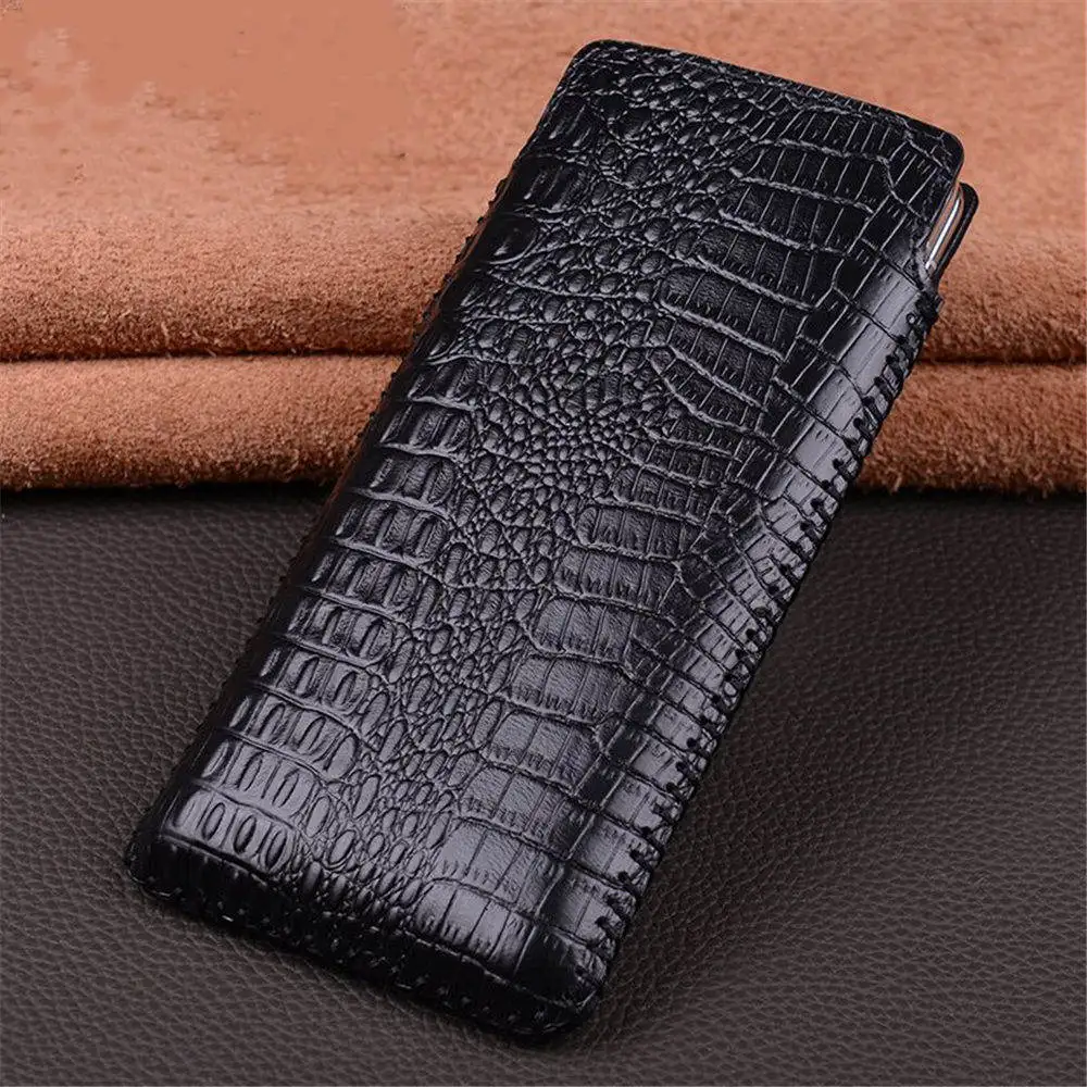 Luxury Genuine Cowide Leather Crocodile Slim Case for Huawei Mate X5 Retro Business Cover