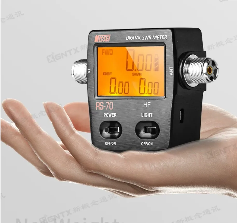 RS-70 NISSEI HF Digital Short Wave Standing Wave Meter SWR Meter Power Meter 1.6-60MHz 200W for Walkie Talkie 2 Way Radio