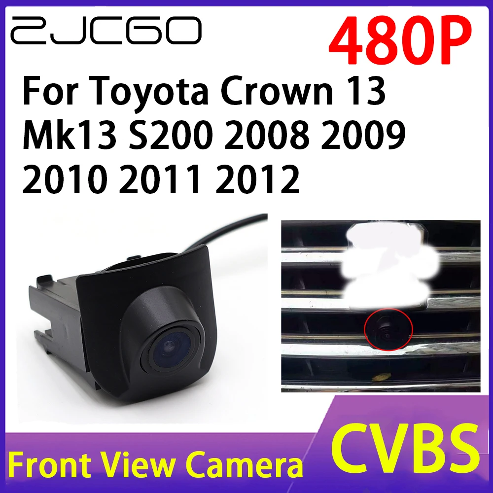 

ZJCGO Car Front View Camera 480P Waterproof Night Vision CCD for Toyota Crown 13 Mk13 S200 2008 2009 2010 2011 2012