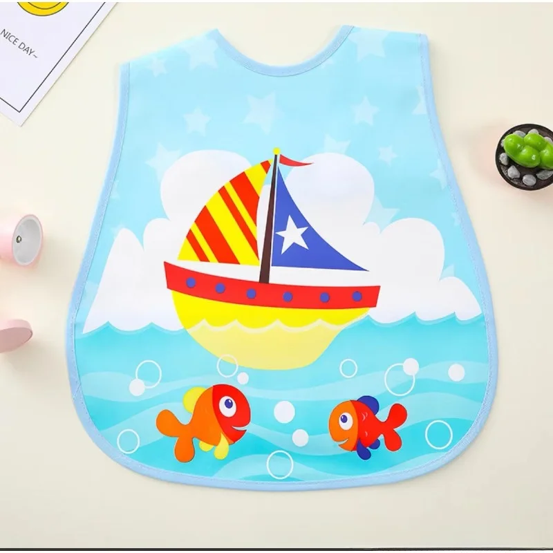 Adjustable Baby Bibs Stuff Kerchief Bandanas Stuff EVA Plastic Waterproof Lunch Feeding Cute Cartoon Children Apron Burp Cloths