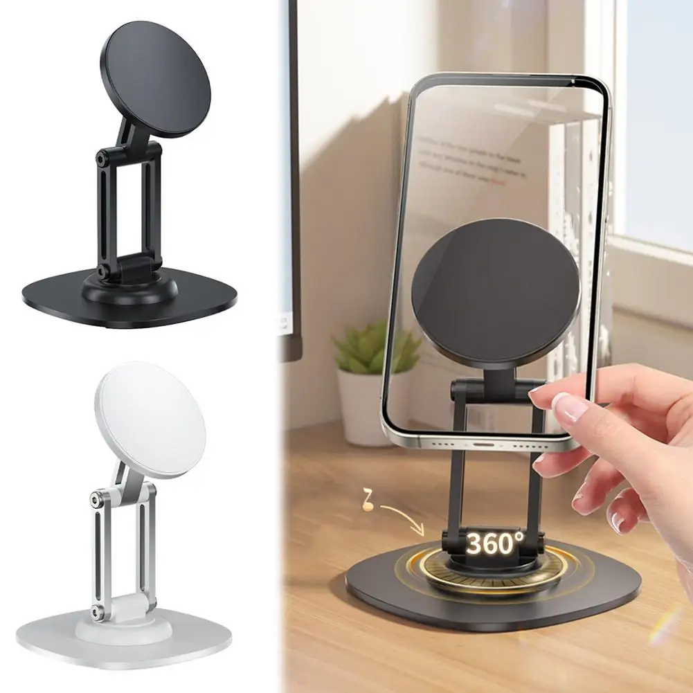 

For Stand Holder For Desk With 360° Rotating Aluminium Alloy Magnetic Desktop Phone Stand For 16 15 14 13 C6d8