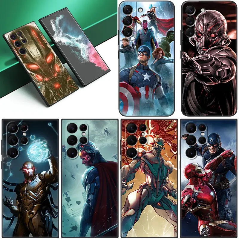 Marvel Alter Von Ultron Telefon Fall Für Samsung Galaxy S23 S22 S21 Ultra S20 FE 5G S10E S10 Lite s8 S9 Plus S7 Rand Schwarz Abdeckung