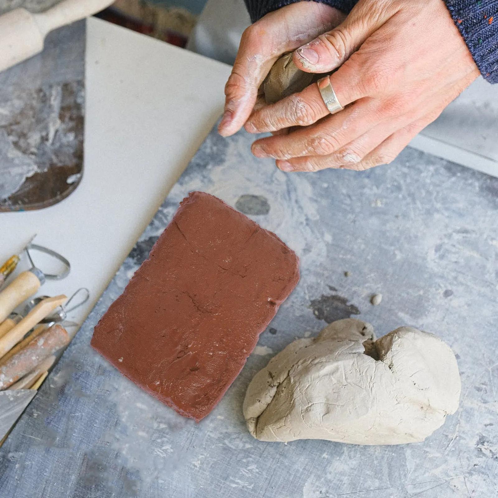 

1 Set White Air Dry Clay for Crafts Sealed Bucket Easy Storage Safe Kaolin Material School Art Projects DIY Sculpting Clay