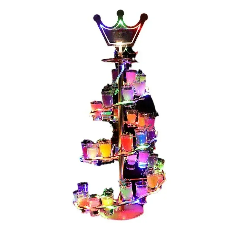 Spiral luminous bullet cup holder ktv bar wine rack champagne cocktail rack creative bar one cup holder