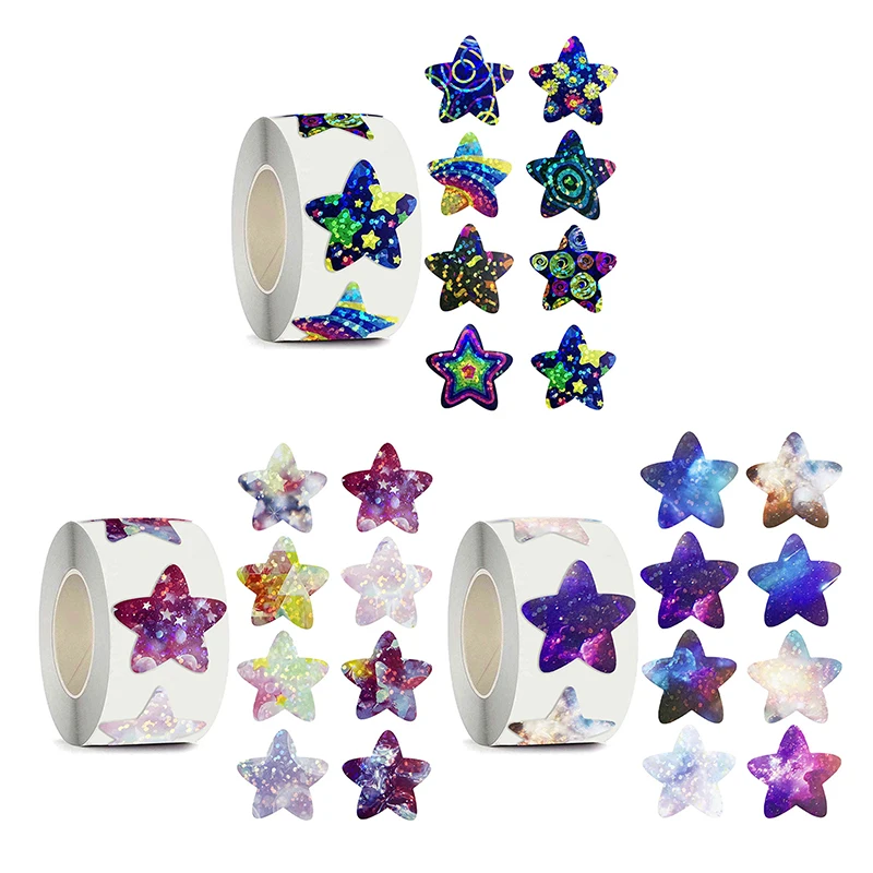 500PCS Self-adhesive Star Space Stickers Reward Decorative Gifts With Sticker Labels 1 Inch