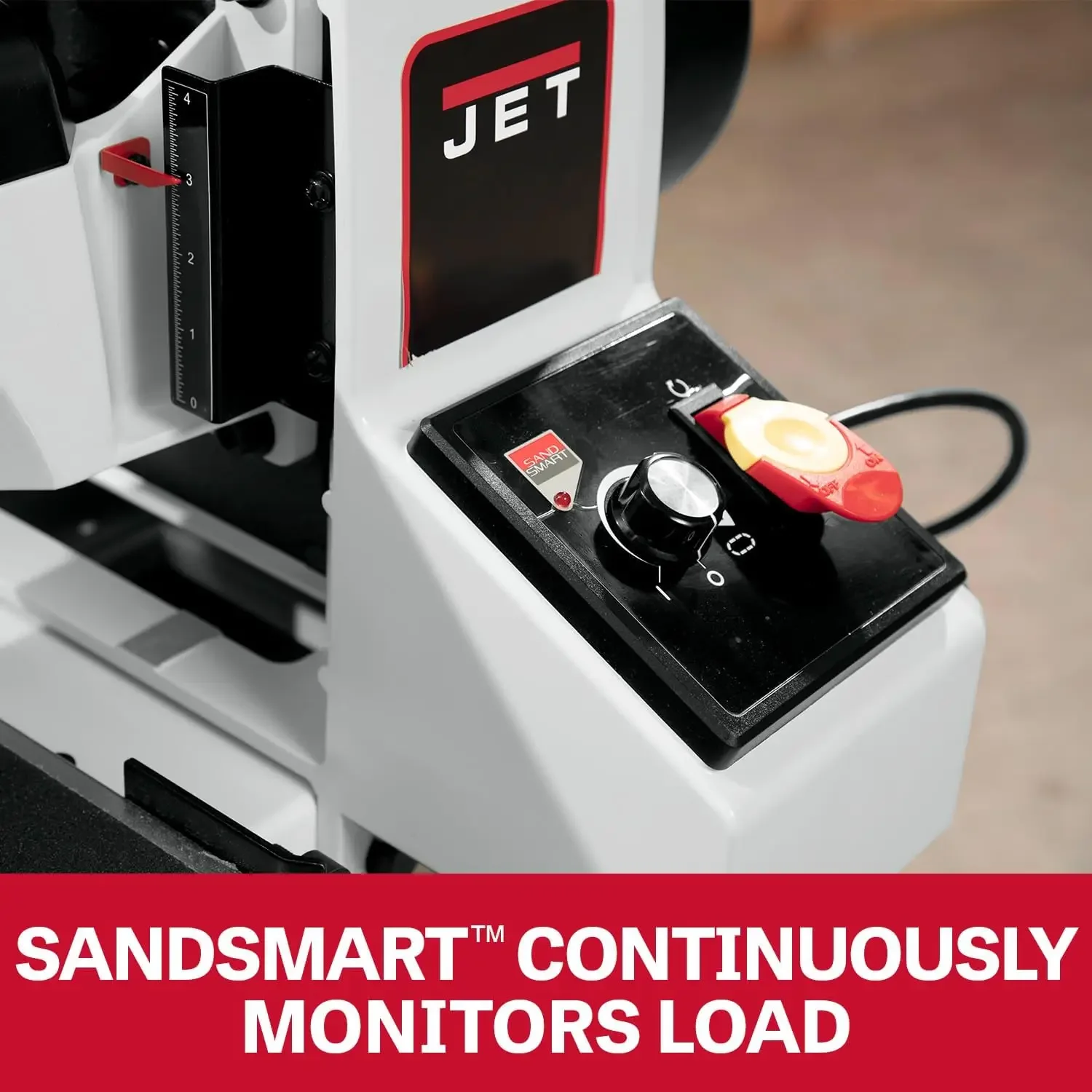 25-Inch Drum Sander with Open Stand 1-3/4 HP 115V 1Ph The Control System Continuously Monitors The Load of The Drum Motor