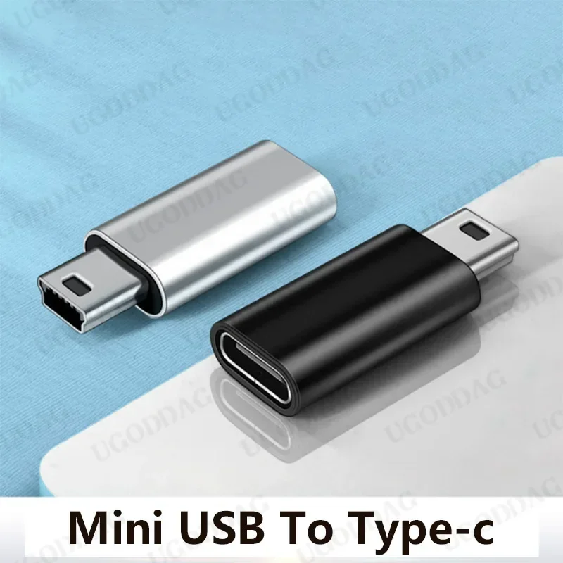 Mini USB to Type C Adapter 5 Pin Male Mini USB to Female USB Type C Data Transfer Connector for GoPro MP3 Camera PC Conventer