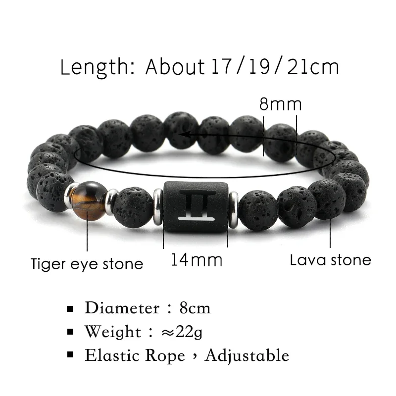 12 Zodiac Signs Natural Stone Bracelet Gemini Capricorn Cancer Virgo Leo Bracelet Ladies Men Friendship Jewellery Bracelets