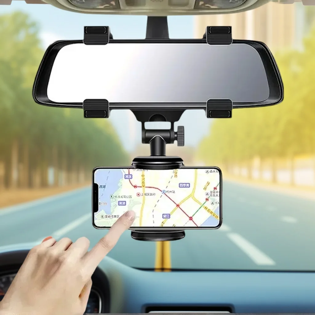 

​ ​ Автомобильный держатель телефона 2025 года — крепление для зеркала заднего вида со складным регулируемым зажимом ​ ​