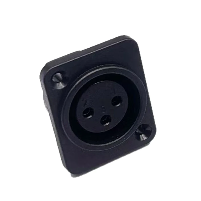 XLR 3ピンコネクタ ストレート端子 パネルマウント 安全ロック ABS合金シェル 高騒音環境用