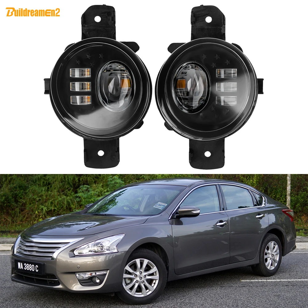 

2 X Car Front Bumper LED Lens Fog Light For Nissan Teana 2004-2018 30W 3000LM Fog Daytime Running Lamp DRL Accessories