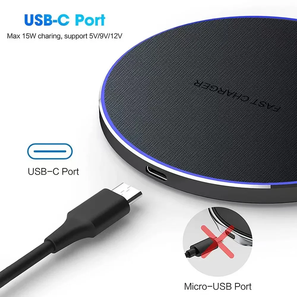 20W Qi Wireless Charger For iPhone 14 13 12 11 Pro XS X XR 8 Type C Fast Charging Pad for Samsung S22 S21 Xiaomi