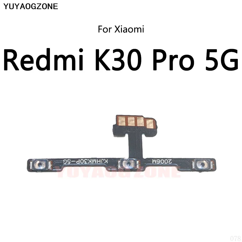 10 SZTUK / LOT dla Redmi K30 Pro K20 K30S 5G 4G K30i Ultra Przycisk zasilania Przełącznik głośności Przycisk wyciszenia Włączanie / Wyłączanie Elastyczny kabel