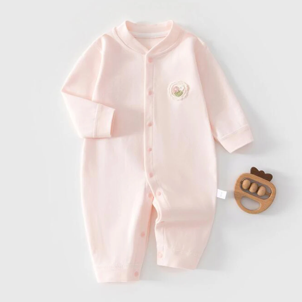 

Baby Girl Jumpsuit Long Sleeve Cotton Solid Color Newborn Clothes Spring Autumn New Arrival Infant Baby Boy Romper