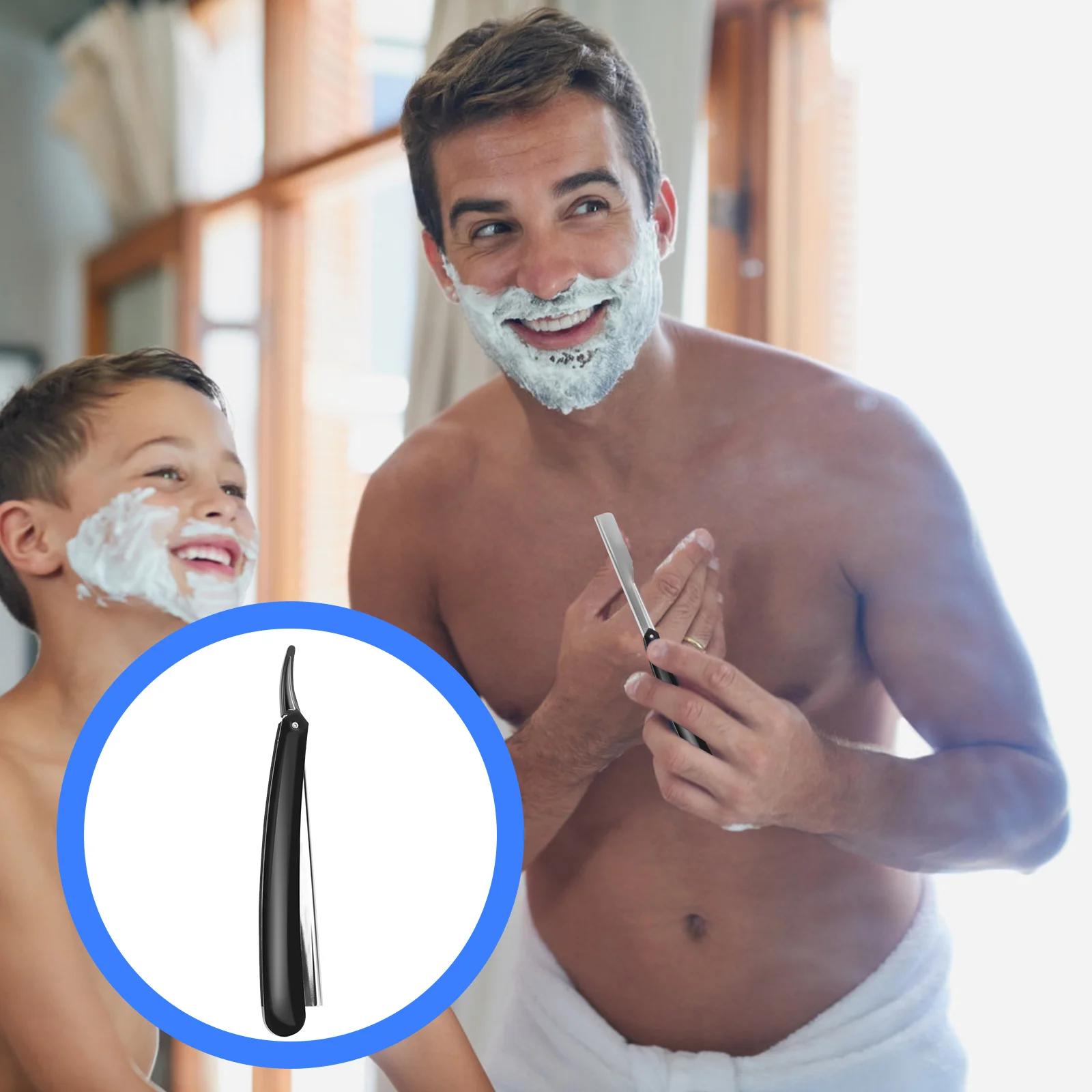 Rasoir manuel droit pour homme, outil de barbier pour barbe