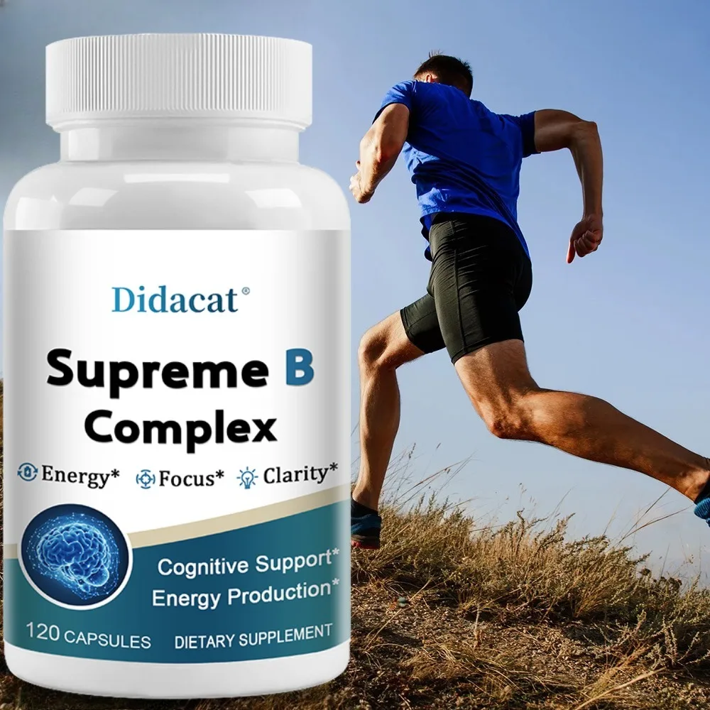 

B Complex Vitamin Capsules - Supports Energy Production,Focus & Cognitive, Support Nervous System & Mood, 120 Capsules