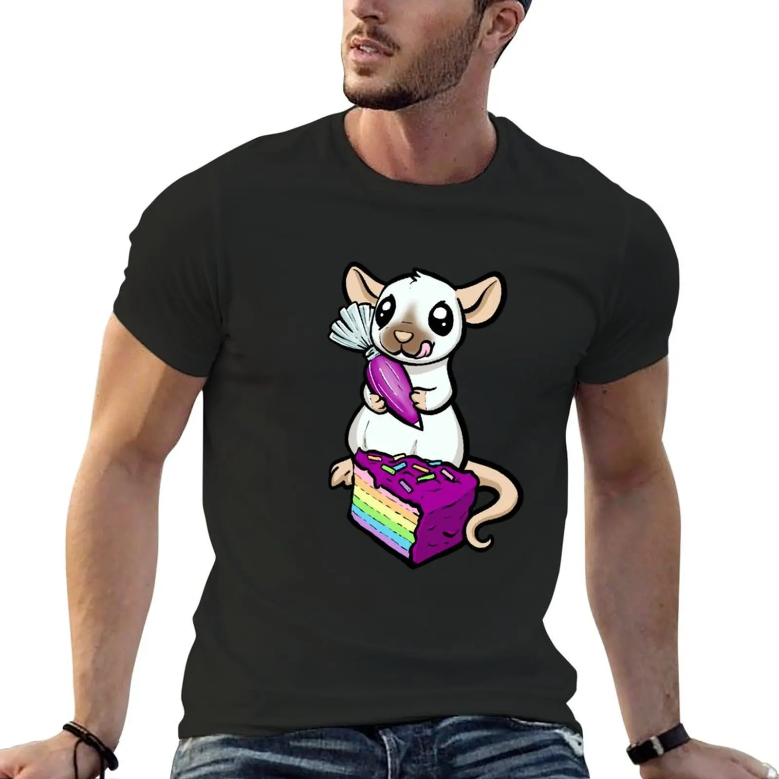 Cake Decorator Rat T-Shirt custom shirt man clothes Short sleeve tee clothing for men