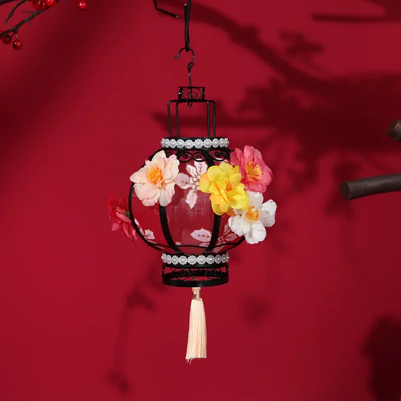 

Retro Style round GD Hand-Held Hand-Held Festive Lantern Hanfu Court Dance Lantern Chinese Style Mid-Autumn Festival