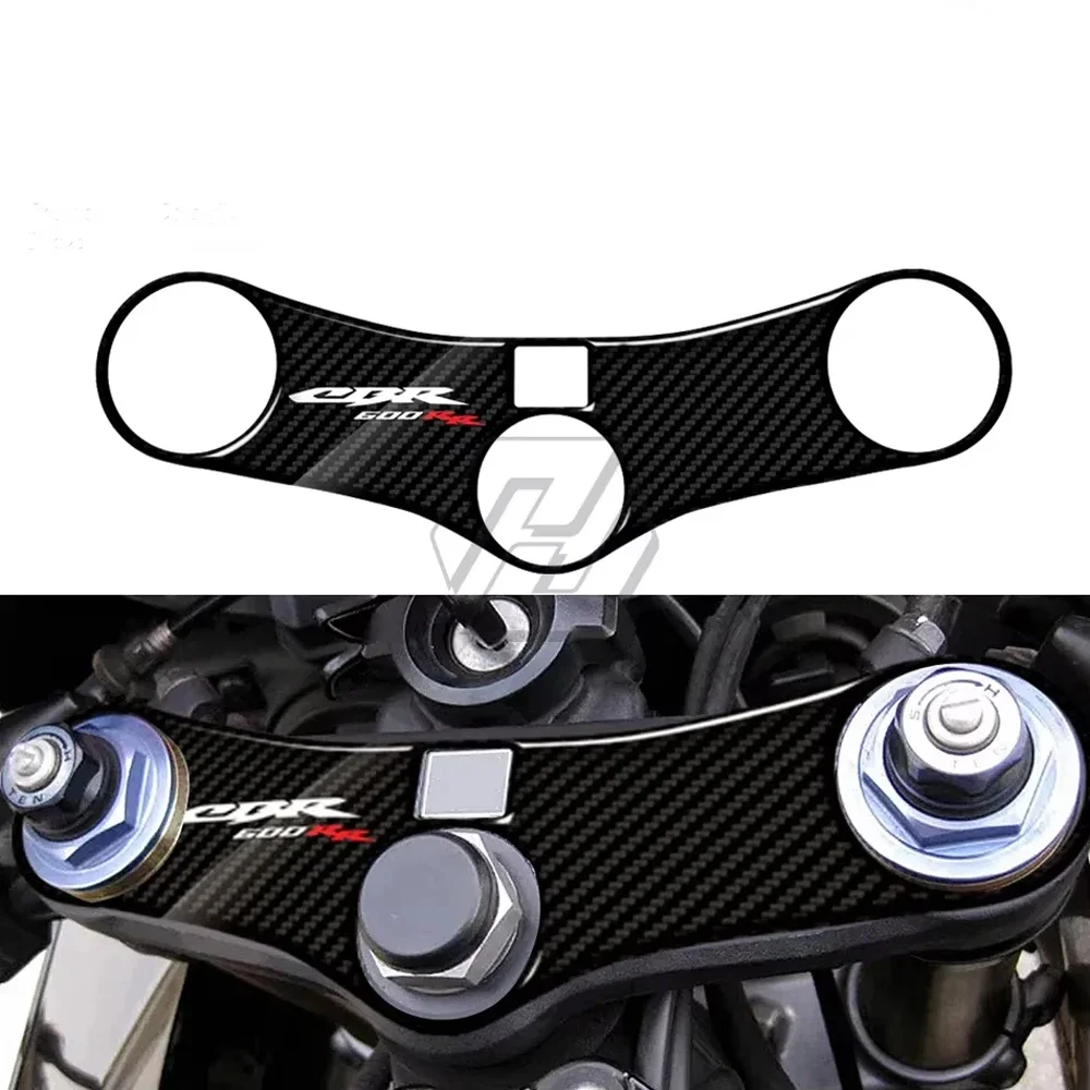 

3D Carbon-look Upper Triple Yoke Defender motorcycle front fork sticker For Honda CBR600RR 2005-2006