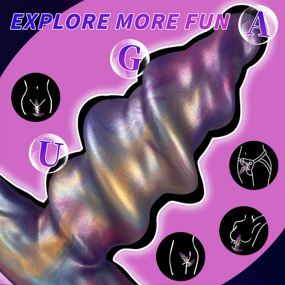 Silicone Screw Anal Plug Soft Butt Plug for Prostate Massage Big Dilation Sex Toys for Women/Men/Gay Adult Product Wearable Dick - view 3