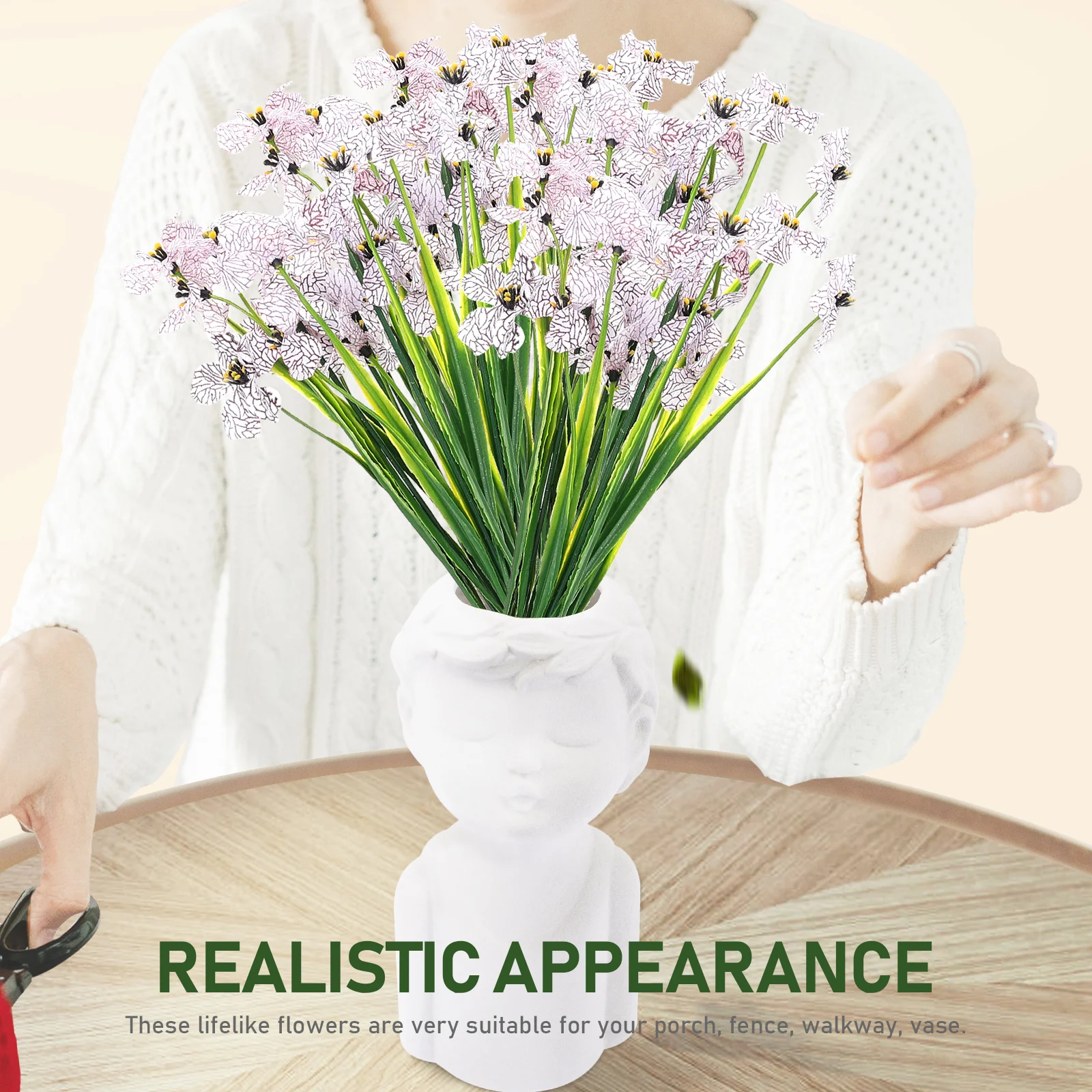 

10 Pcs Flowers Garland for Decoration Simulated Violet Simulation Artificial Heads Touch Decorative White Bouquet