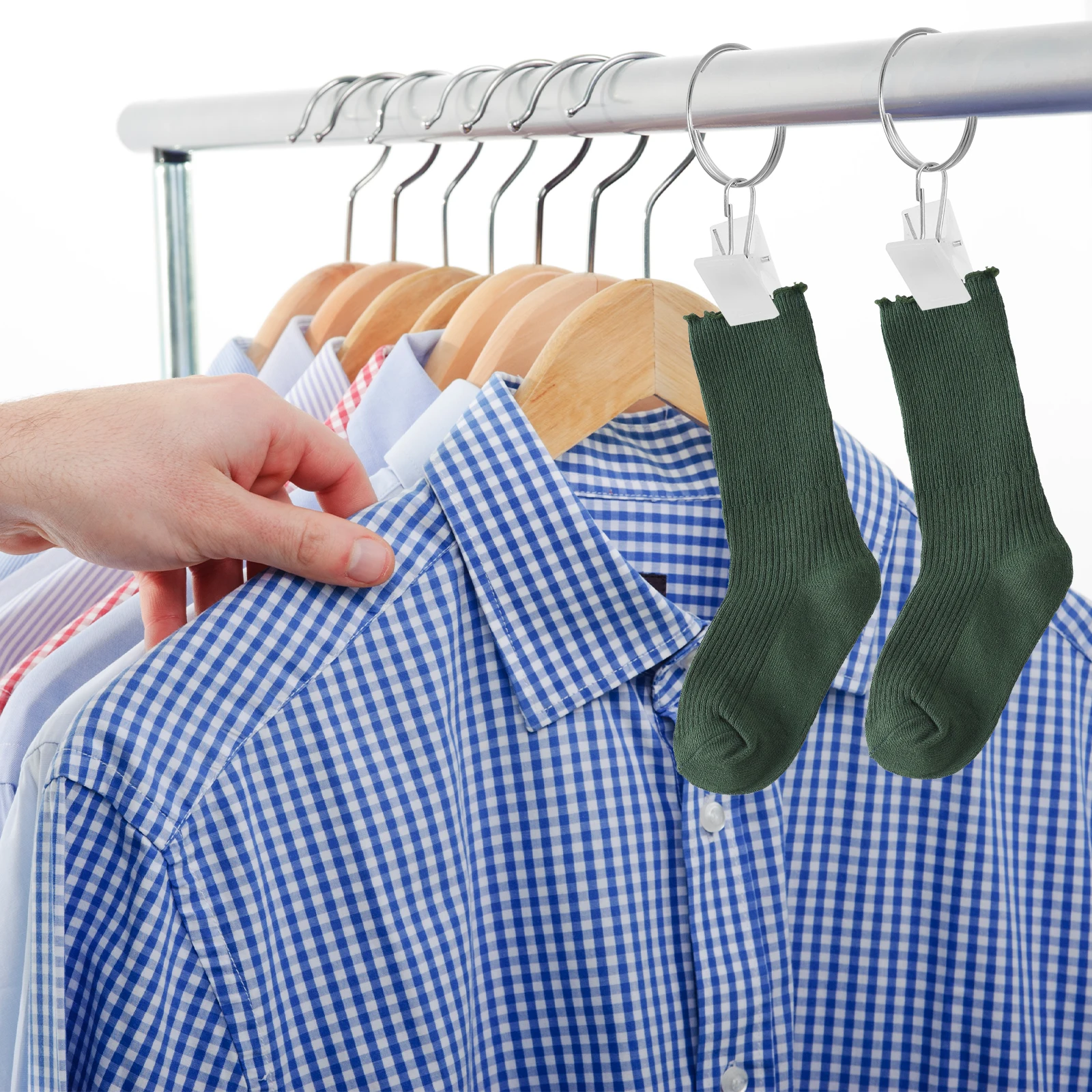 

100Pcs Space Saving Drying Clips Windproof Plastic Clothespins for Socks Underwear Hats Towels Secure Laundry Clamps for Indoor