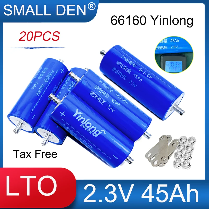 

20pcs Yinlong 2.3V 45Ah 66160 Lithium Titanate LTO Battery Low internal resistance&20C discharge DIY 12V 24V E-Boat RV Car Motor