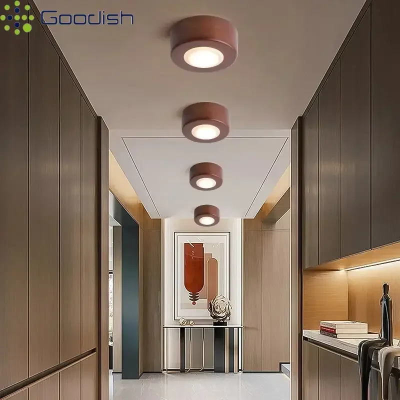 Modern Minimalist Nordic Solid Wooden Square Round LED Home Ceiling Lights Lustre Lamps for Living Room Decoration Chandeliers