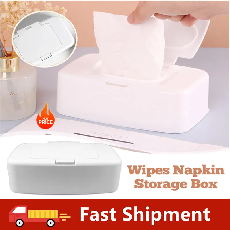 

Portable Wet Wipes Storage Box Tissue Box Wipes Dispenser Portable Wipes Napkin Storage Box Holder Container For Car Home Office