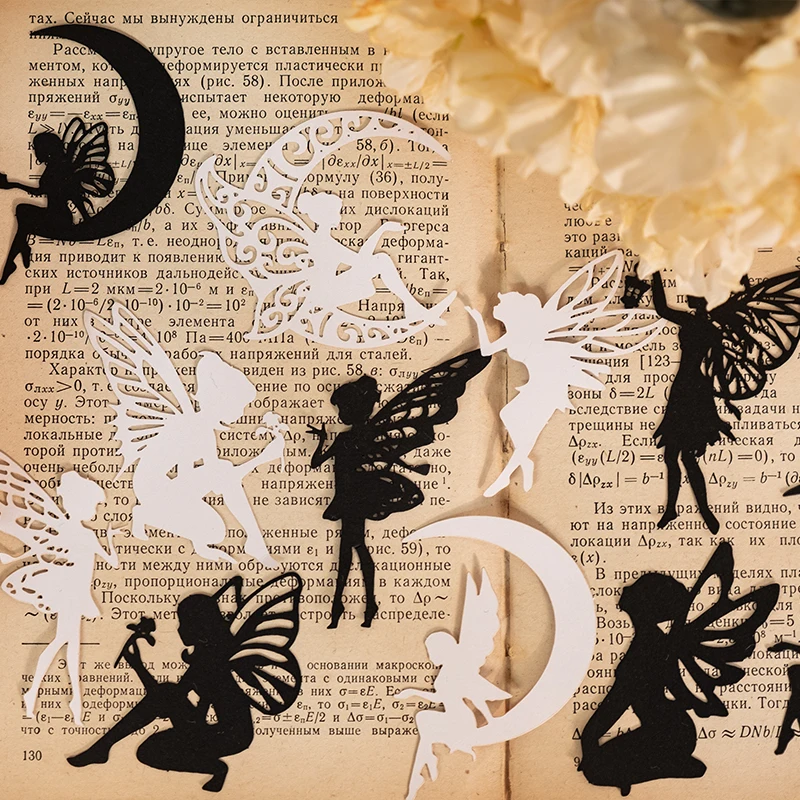 20Pcs Material Paper Moonlight variation Black White Hollow cage peace dove silhouette DIY background Scrapbooking 159*85mm