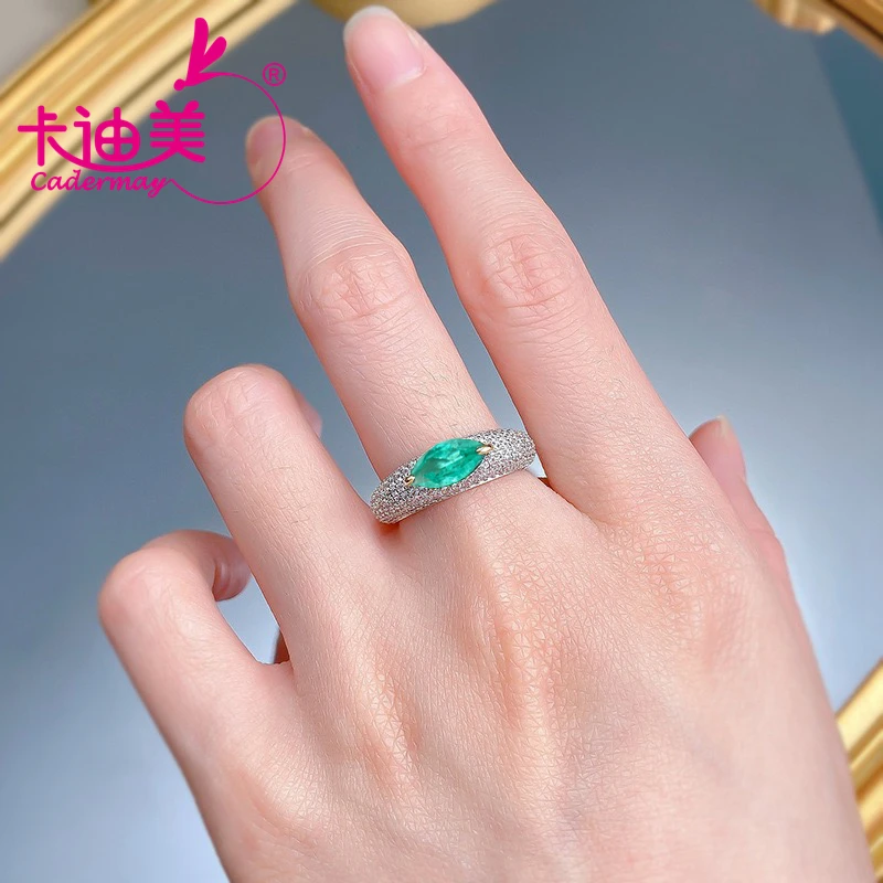 Paraiba Color Lab Grown Yttrium Aluminum Garnet With Inclusion S925 Silver 18k Rose Gold Plated Earrings For Women Fine Jewelry