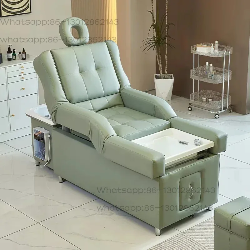 Hairdressing electric shampoo bed, foot massage chair with spa backrest