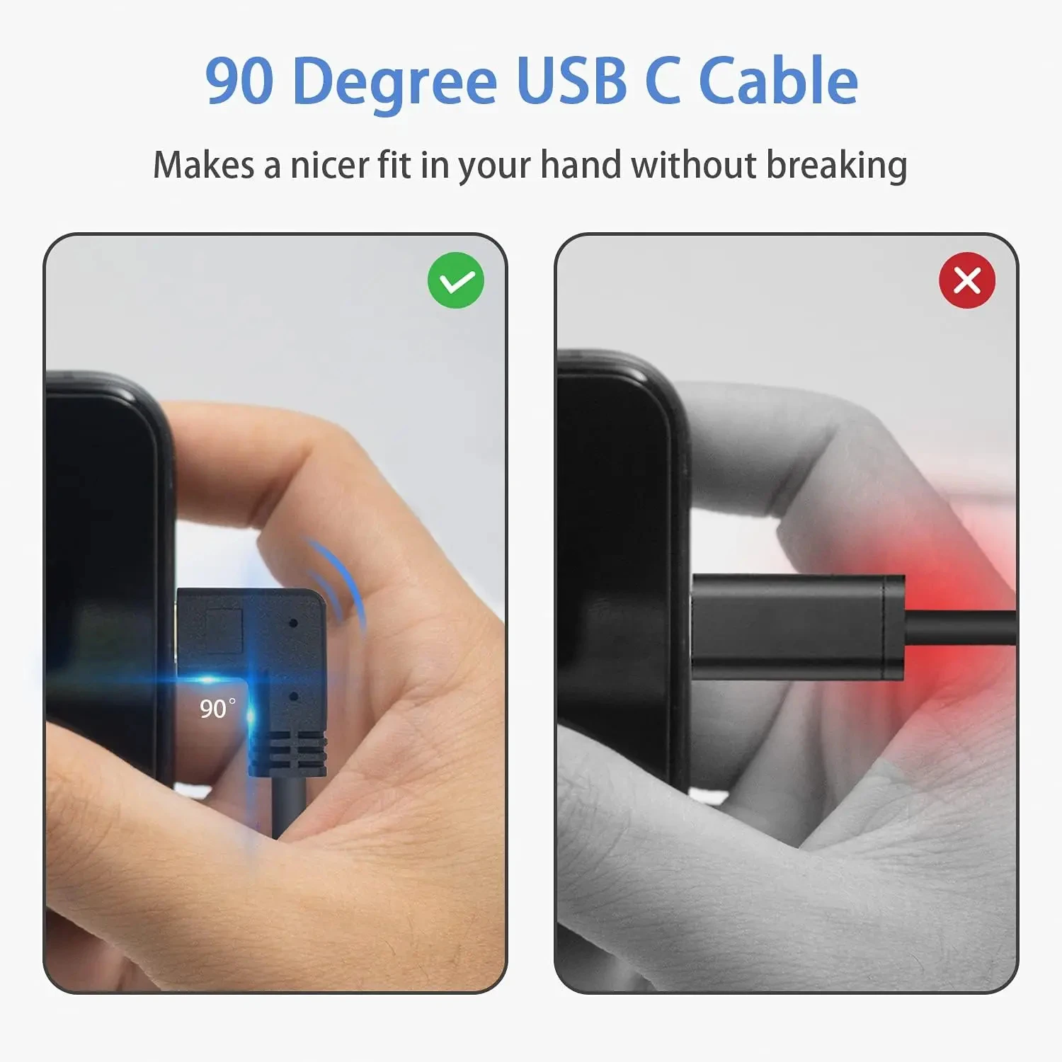 0.3M Usb C Haakse Adapter 90 Graden Usb2.0 Type-C Mannelijke Naar Vrouwelijke Verlengdatakabel Voor Mobiele Telefoon Oplaadkabel