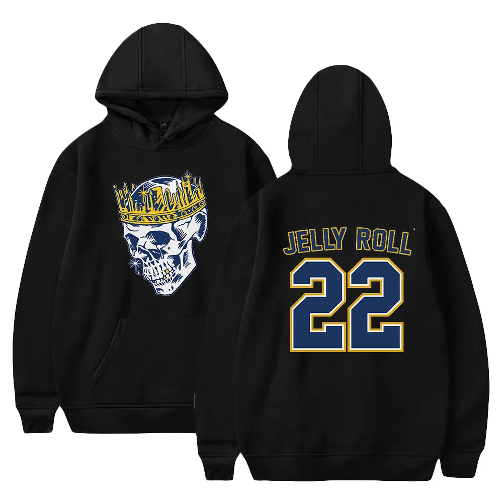 

Jelly Roll Hockey Jersey Merch Hoodie Long Sleeve Women Men Hooded Sweatshirt Casual Style Hip Hop Clothes