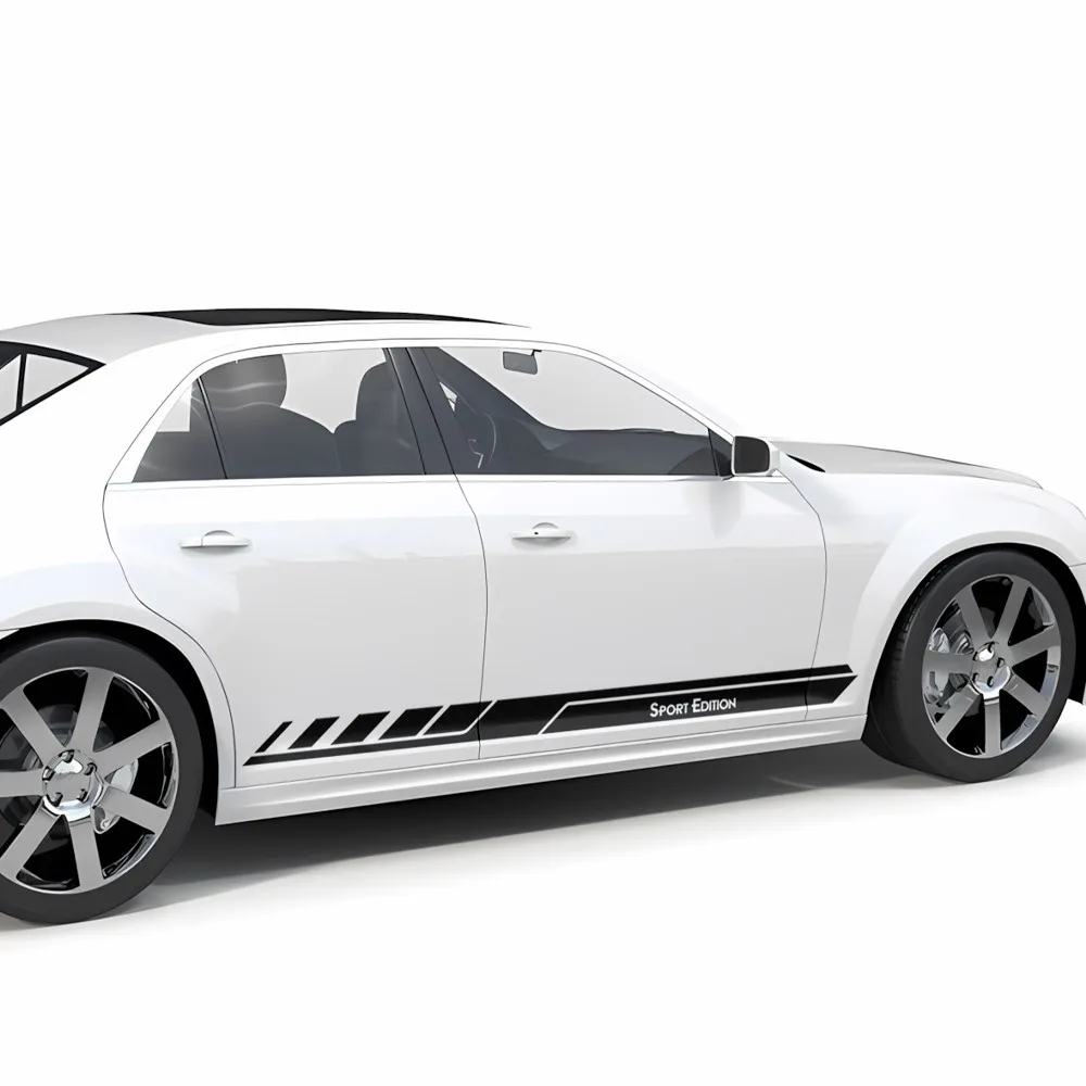 สติ๊กเกอร์ตกแต่งรถยนต์ลายเส้นข้างตัวถัง รุ่นสปอร์ต สำหรับรถไครสเลอร์ 300 ปี 2011-2018 จำนวน 2 ชิ้น