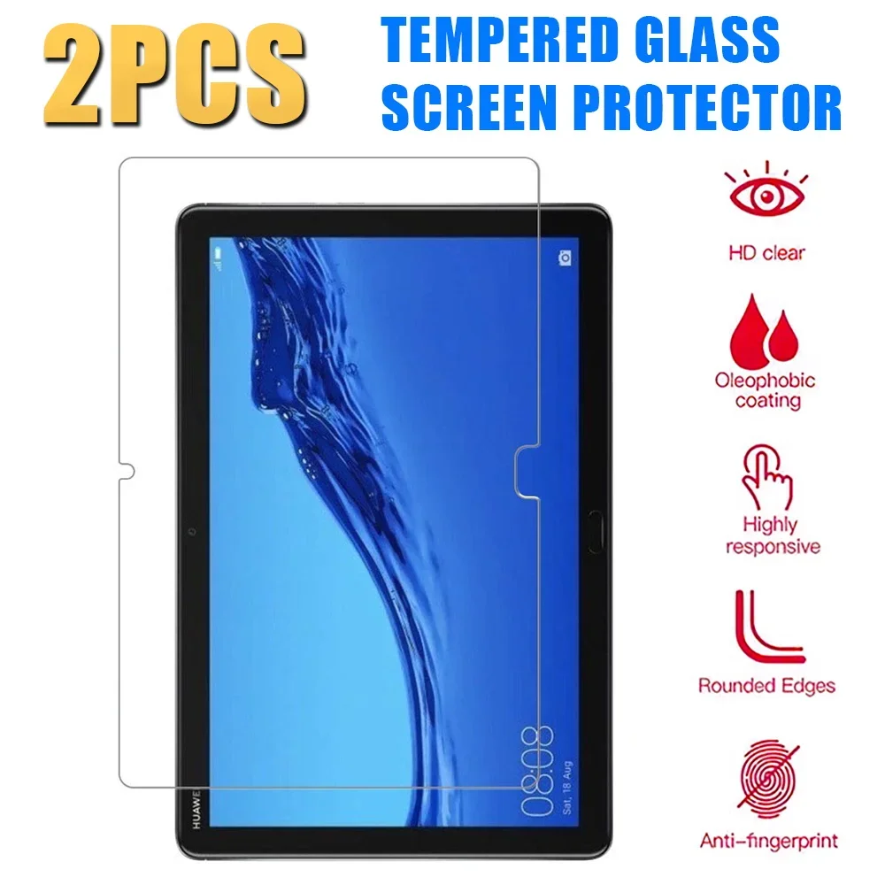 

2Pcs Tempered Glass For Huawei Mediapad M5 Lite 10 10.1" BAH2-W09/L09/W19 Tablet Screen Protector Cover 9H Full Coverage Film